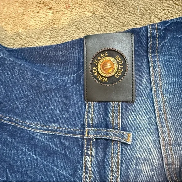 Versace Indigo Jeans Couture strapless mini dress-Authentic
